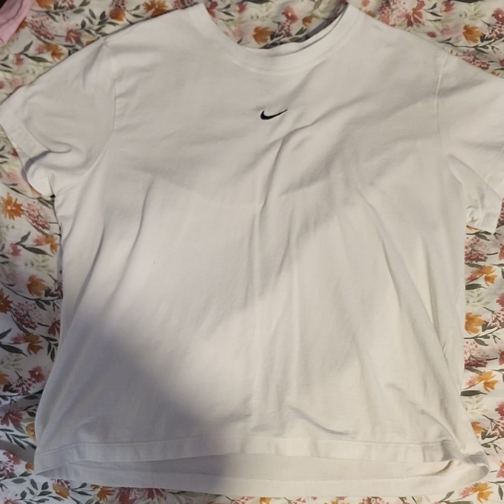 Nike White Tee with Black Logo